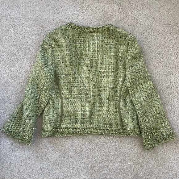 Talbots Vintage Tweed Fringe Open Front Jacket - Picture 7 of 7